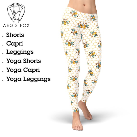 Honey Bee Leggings, Honeycomb Leggings, Printed Tights, Yoga Pants, Workout  Leggings, Exercise Pants, Unique Leggings, Activewear, Yoga Wear 