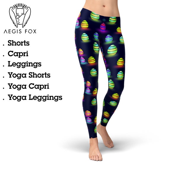 Workout Pants Spring Easter Eggs Stretchy Capri Athletic Gym Fitness Yoga Leggings Pants