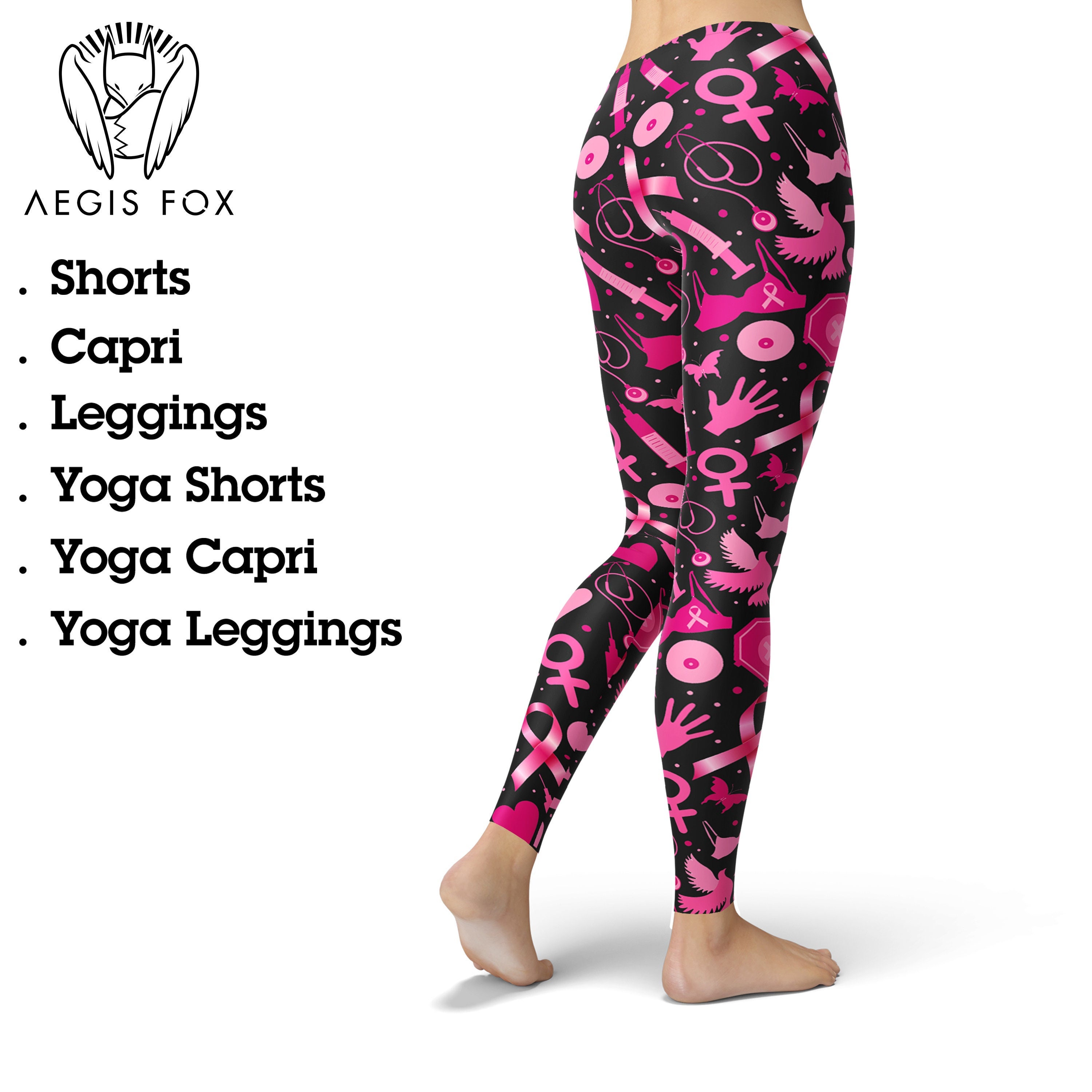 Breast Cancer Awareness Ribbon Leggings for Women, Be Strong Leggings,  Printed Leggings, Yoga Pants, Running Leggings, Capris Leggings -   Canada