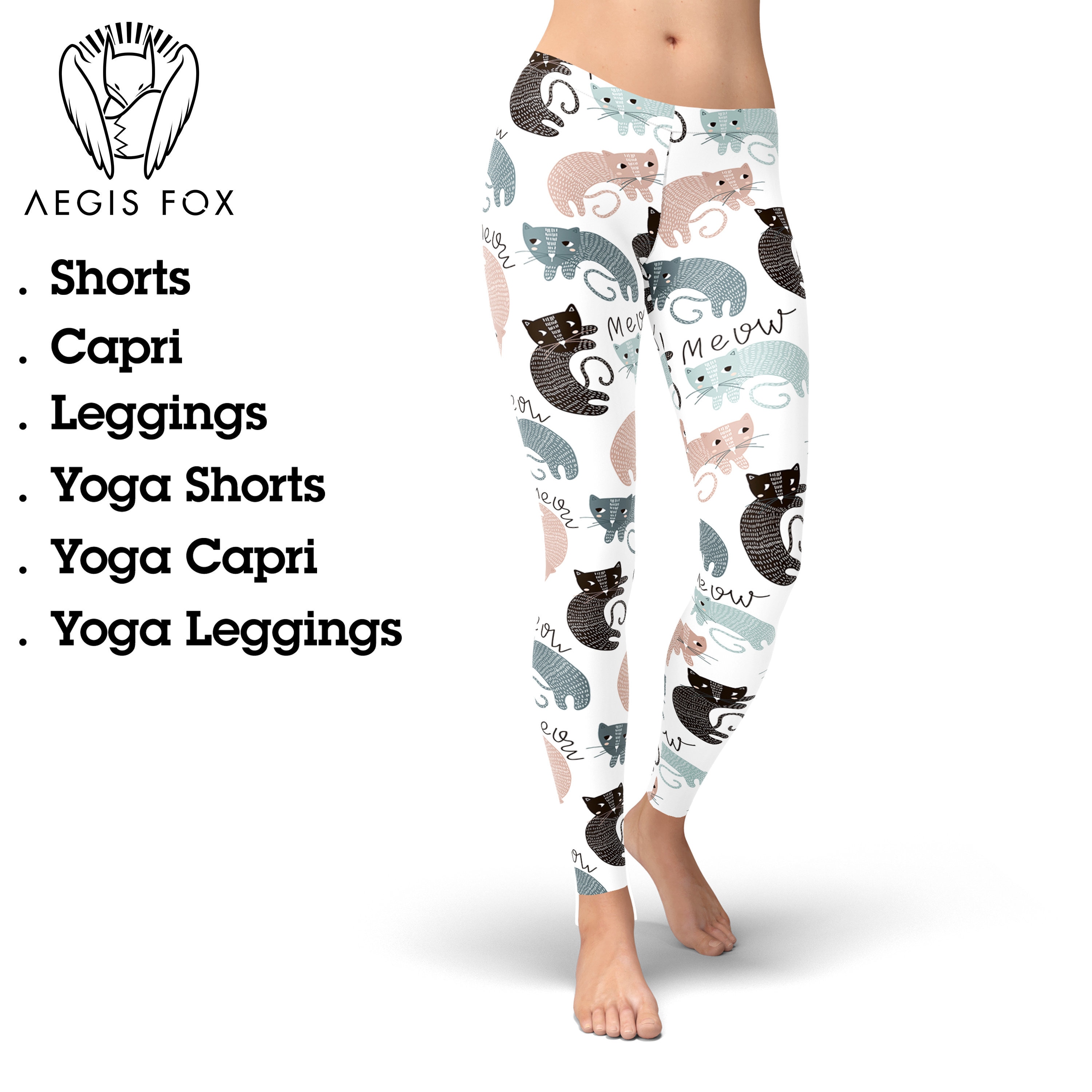 Cat Print Leggings for Women Cat Lover Gift Leggings for Etsy