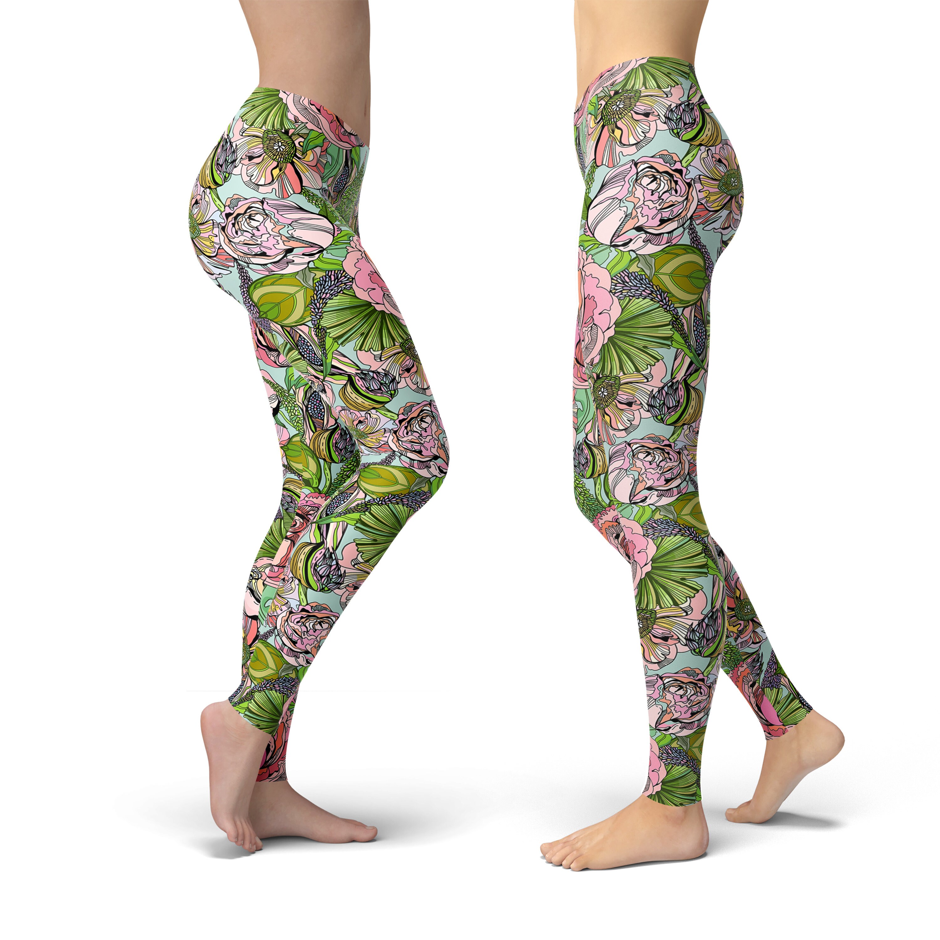 Discover Rose Floral Leggings, Leggings Gift for Women