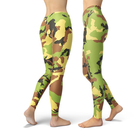 Green Camo Leggings Camouflage Leggings Military Leggings Army