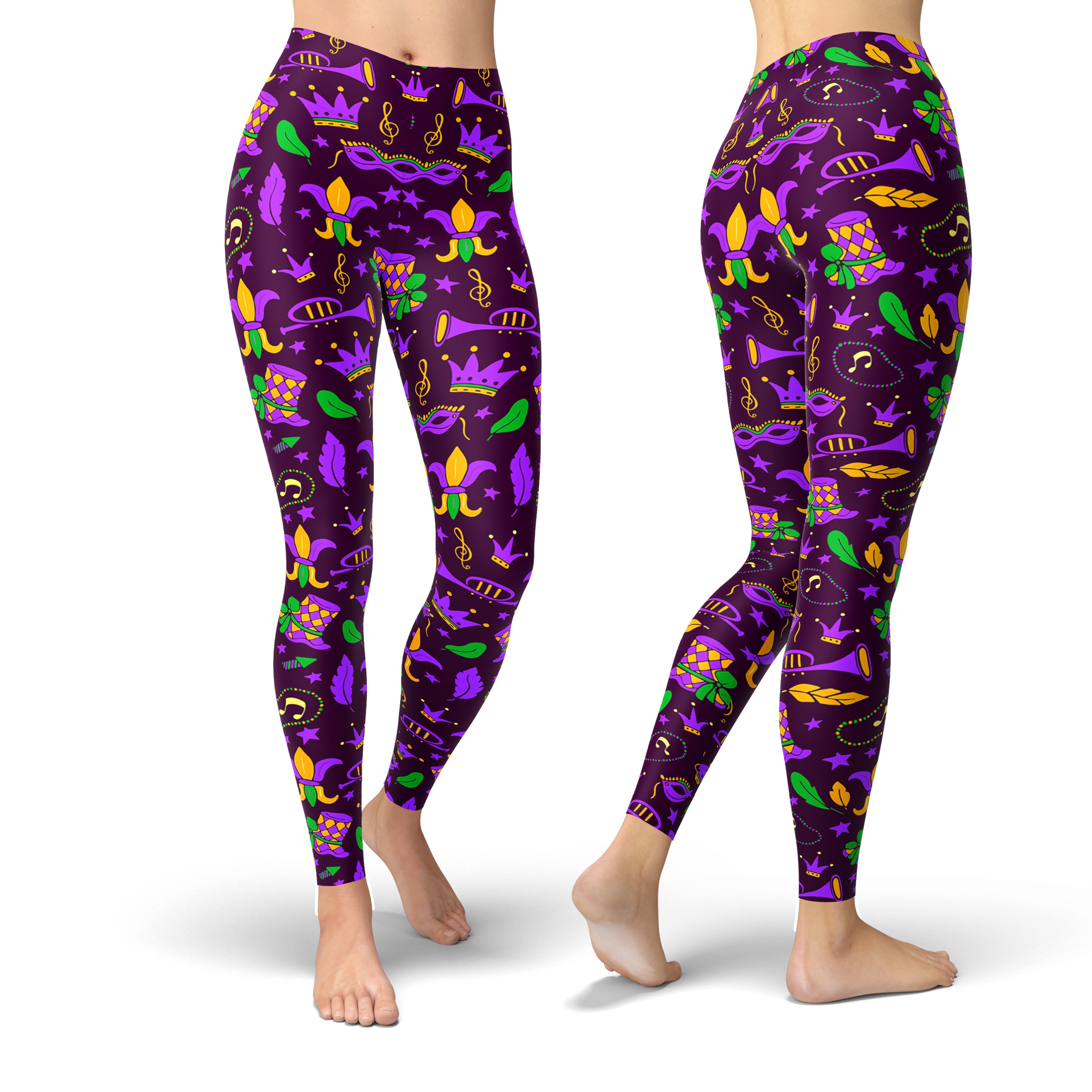 mardi gras leggings