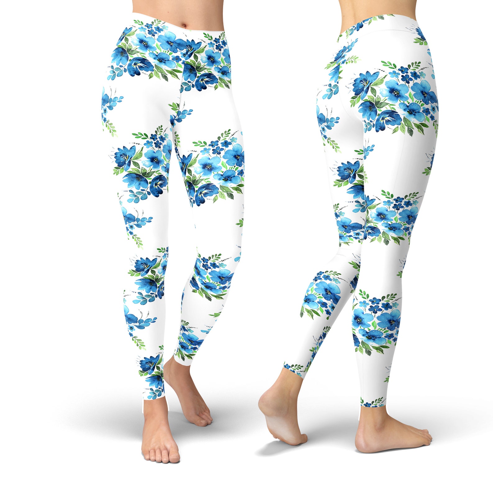 Vintage Watercolor Pink Rose Flower Print Men's Leggings