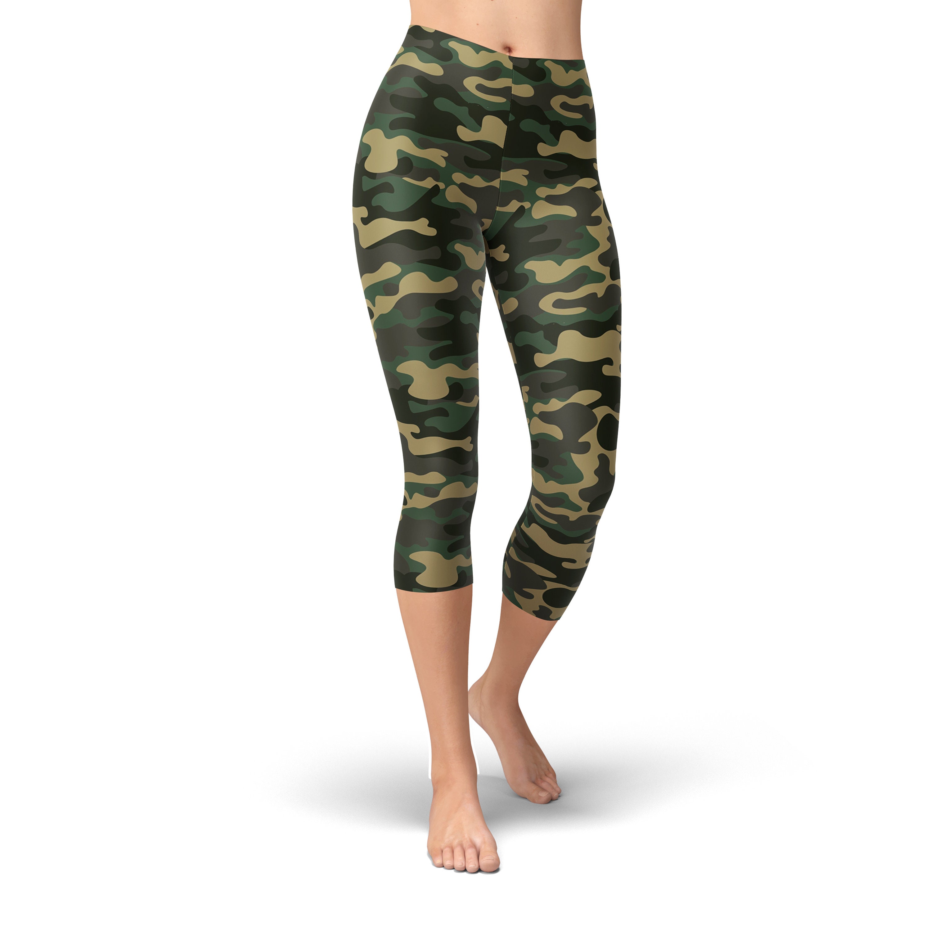 Hiding Out Microfiber Camo Leggings - Army - FINAL SALE