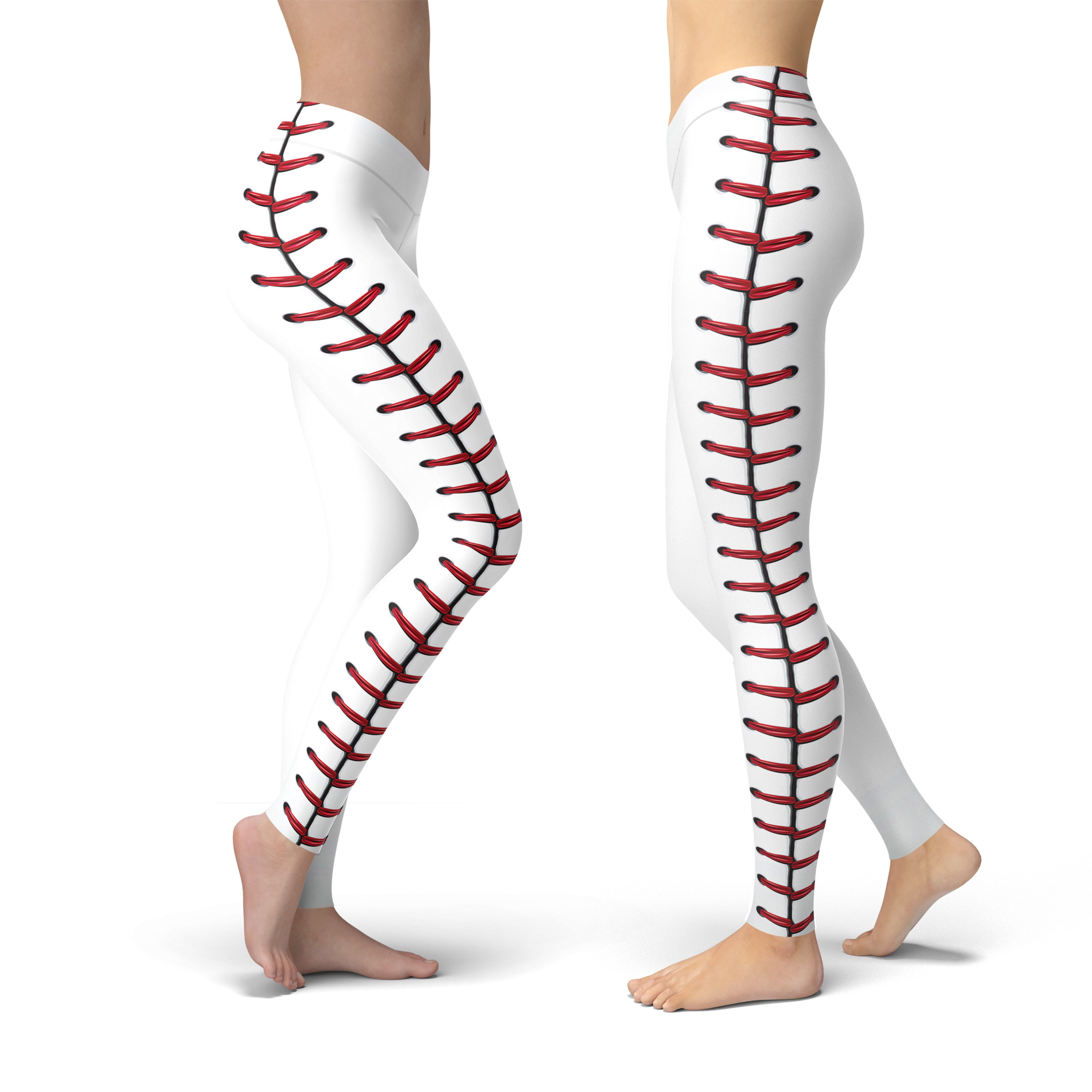 Stitch Seam Baseball Leggings For Women Baseball Leggings Etsy