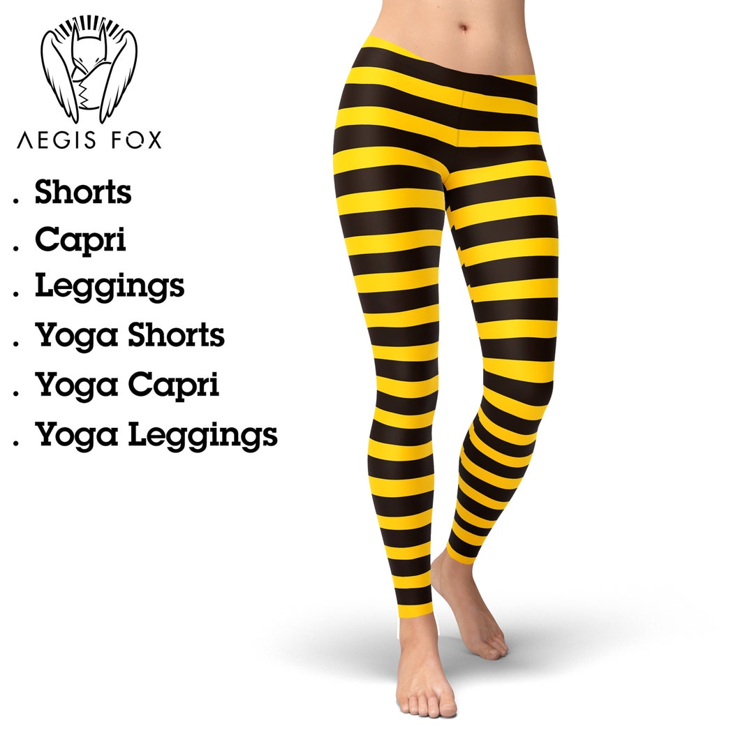 Bumble Bee Leggings Yellow and Black Stripe Leggings Pattern Halloween High Waisted Cute Leggings Yoga Leggings Animal Print Etsy UK