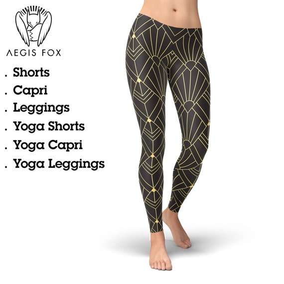 Black and gold workout leggings hotsell