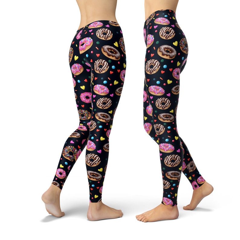 Coffee Donut Pattern Print Women Leggings
