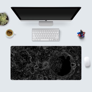 Mond Schreibtischmatte, großes Gaming Mousepad, Schreibtischunterlage 10x16 12x18 14x24 18x36