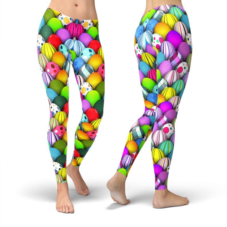 Colorful Easter Leggings Easter Egg Leggings Easter Costume Etsy
