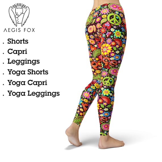 Hippie Leggings for Women, Hippie Yoga Pants, Hippie Clothes, Yoga