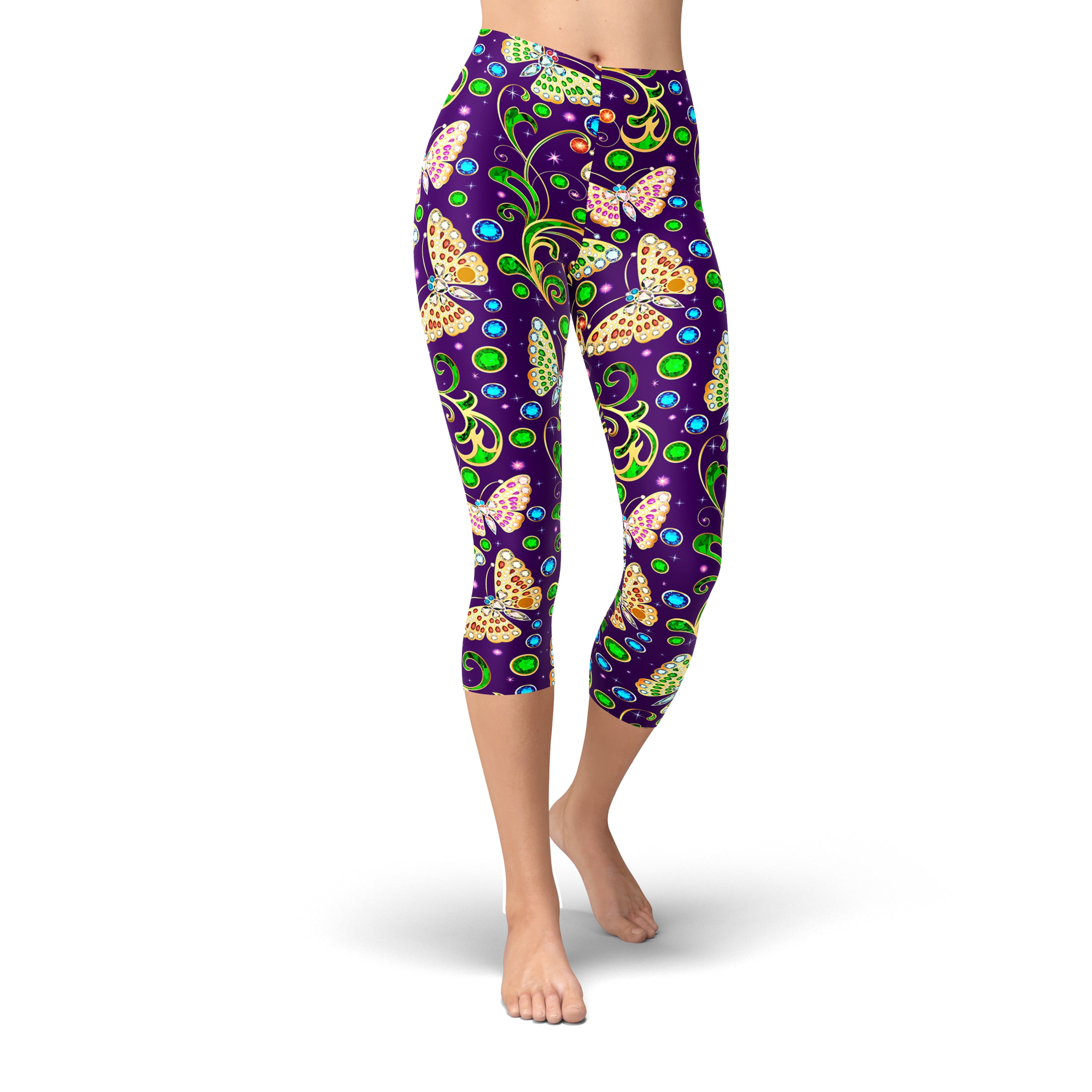  Skull Butterfly Womens Yoga Pants High Waisted Tummy Control  Leggings Stretch Workout Gym Pants S : Sports & Outdoors