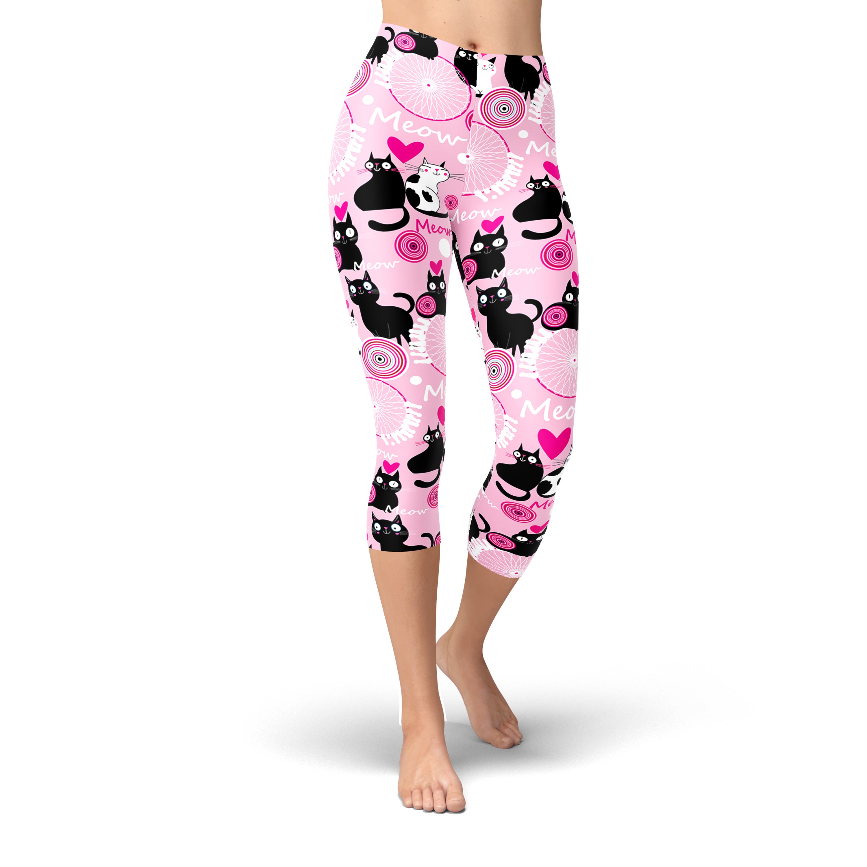 Cute Valentine Legging, Cute Cat Leggings, Valentine's Day Leggings,  Printed Leggings, Yoga Pants, Yoga Capris, Yoga Tights -  Canada