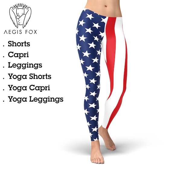 American Flag Leggings, 4th of July Leggings, US Patriotic Stars