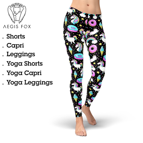 Unicorn Leggings, Donut Leggings, Caticorn Pants, Yoga Pants