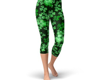 St Patrick's Day Clover Leggings: Irish Yoga Pants