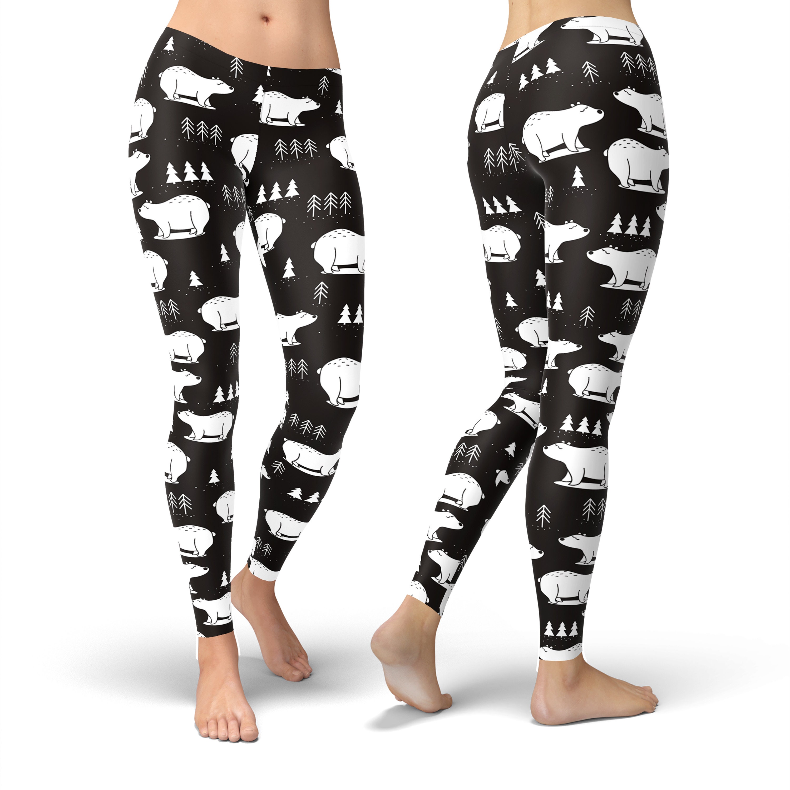 Polar Bear Leggings for Women Bear Gift Outfit Bear Fabric Etsy