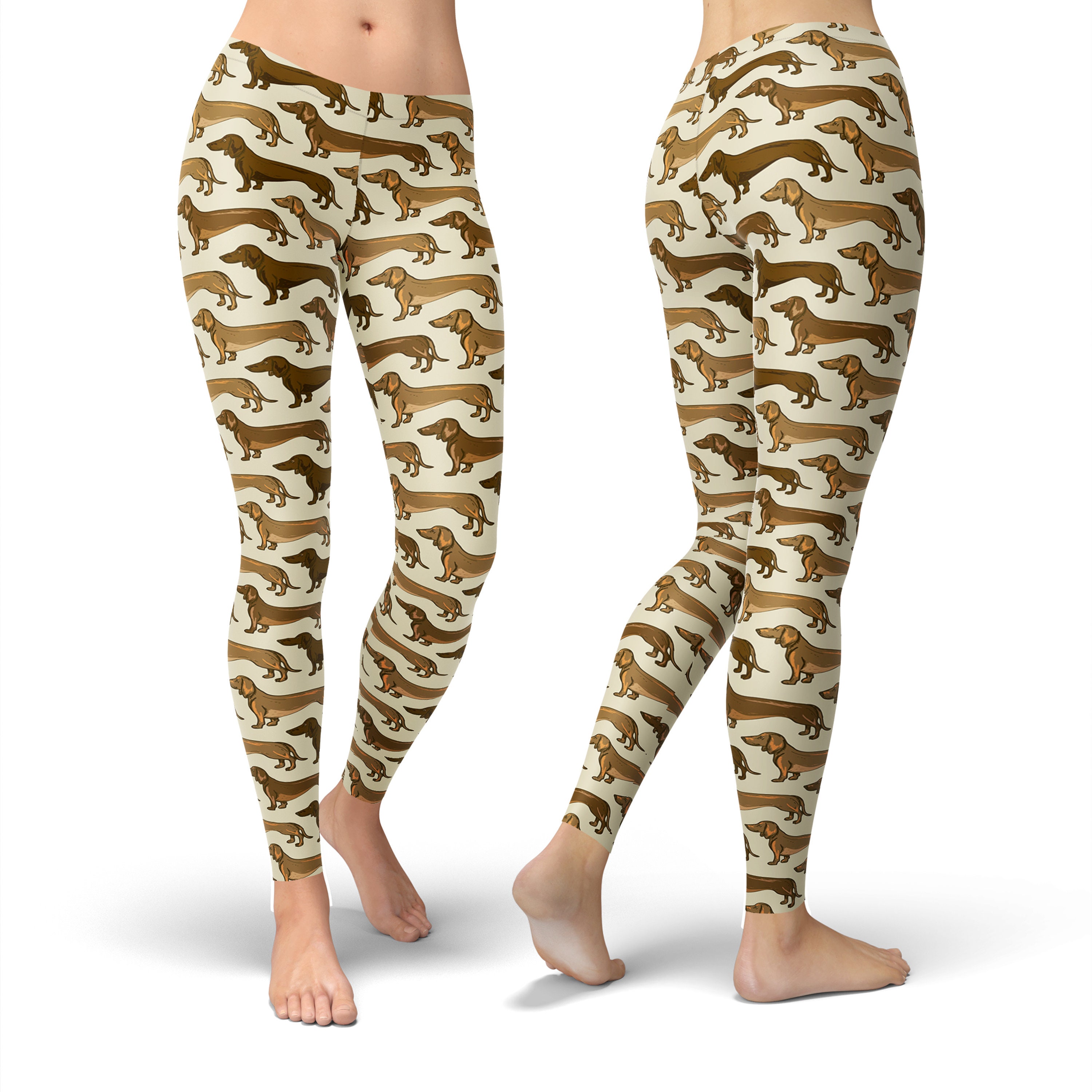 Wiener Dog Dachshund Pattern Print Women Leggings