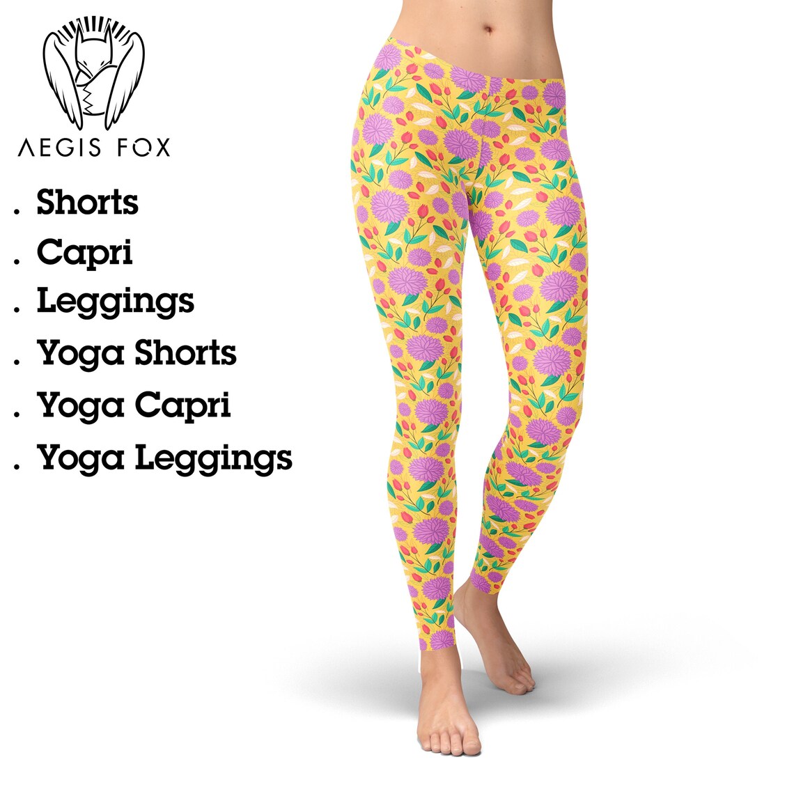 Spring Floral Flower Yoga Leggings for Women Spring Leggings Etsy
