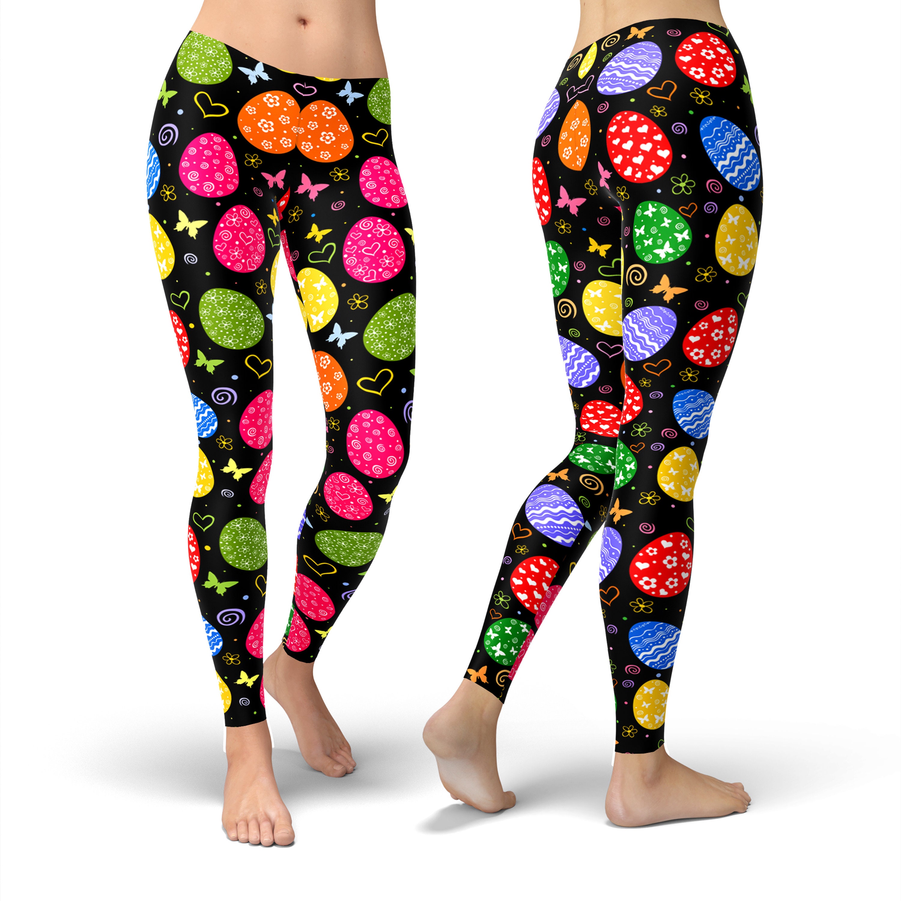 Easter leggings for women bunny leggings Easter egg Etsy
