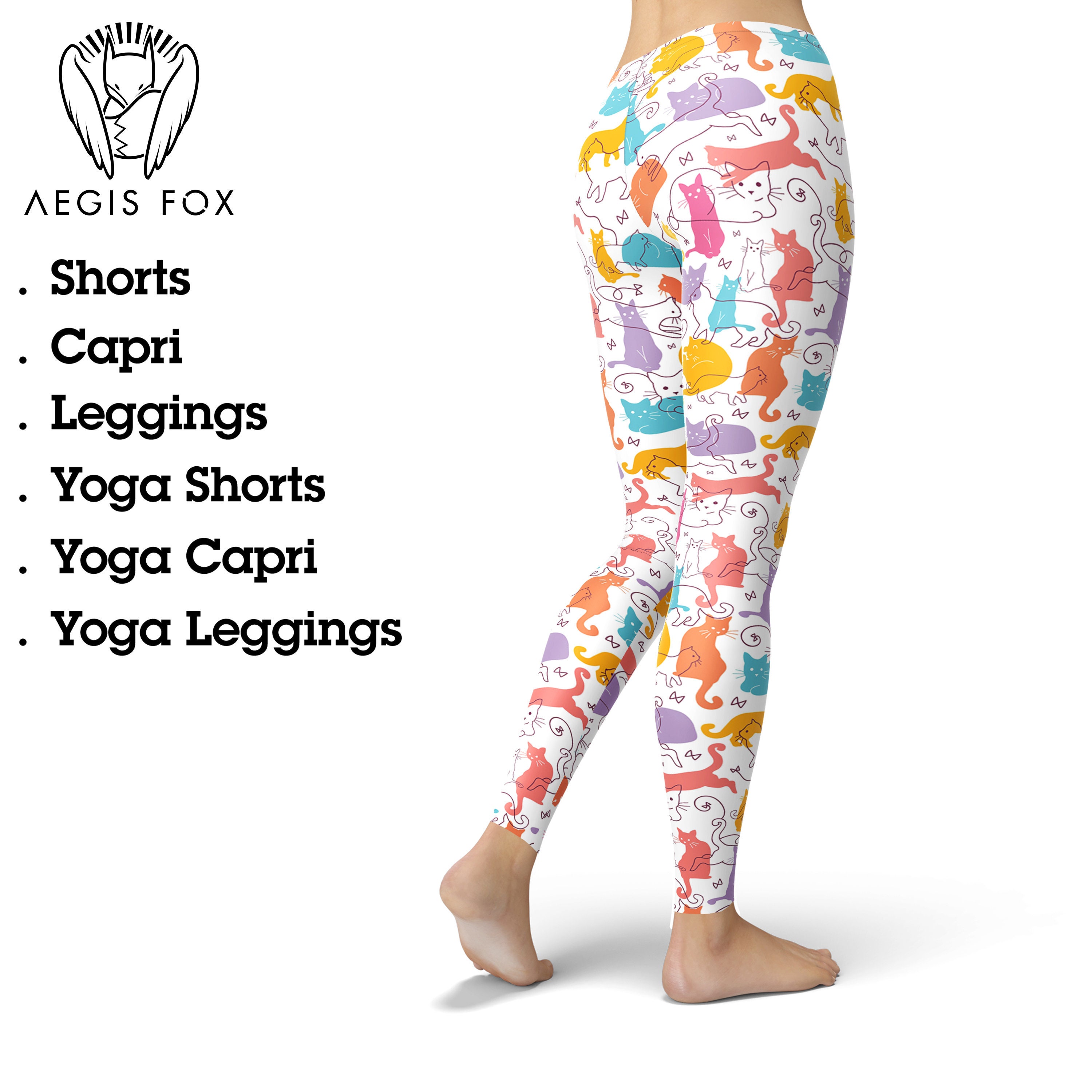 ◆ITZAVIBE◆ Tights Cat Person ICC22WET14BK Colorful Cat Leggings for Women, Cat Lover Gift, Leggings