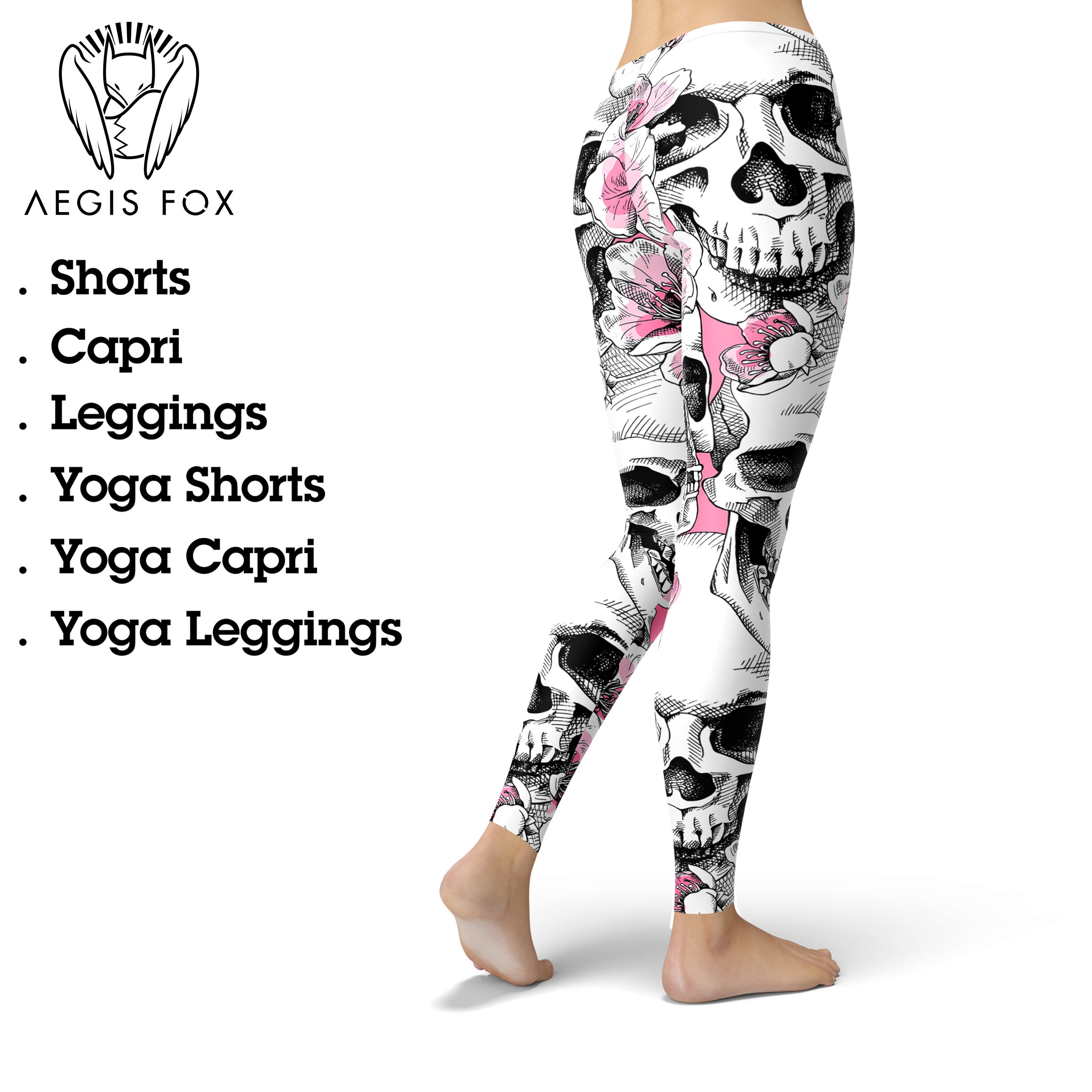 Leggings fleuris tete de mort Pantalons de yoga Leggings imprimes Leggings d exercice Leggings d entrainement Leggings de yoga Leggings pour femme Pantalons d Halloween Etsy France