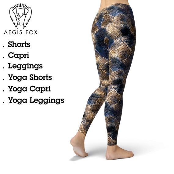 Snake Skin Leggings, Snake Skin Print Leggings, Printed Leggings, Yoga Pants,  Workout Leggings, Leggings for Women, Yoga Capris 