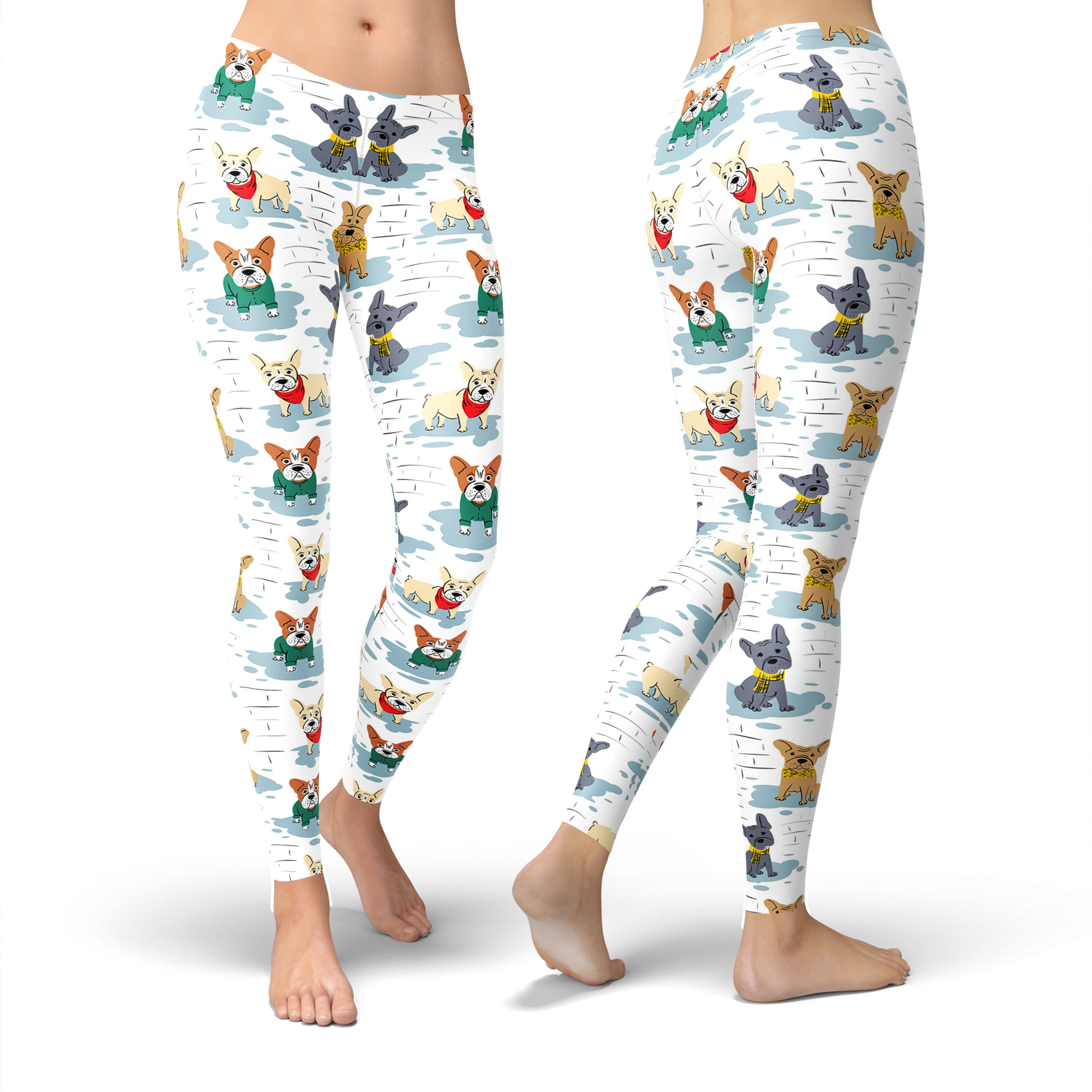 Tuxedo Bulldog Pattern Print Women Leggings