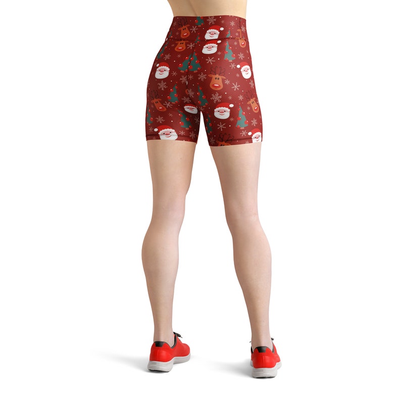 Christmas Santa Claus Reindeer Leggings, Holiday Leggings, Xmas Leggings, Christmas Outfit, Printed Leggings, Workout Leggings, Yoga Pants image 10