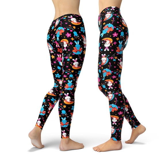 Bunny Leggings, Easter Leggings for Women, Easter Egg Leggings