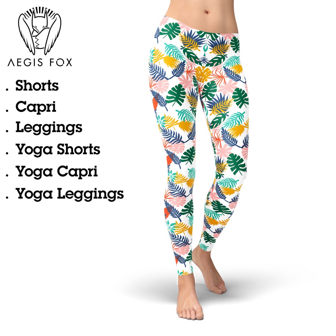 Buy Tropical Leaves Spring Leggings for Women, Yoga Pants, Workout  Leggings, Printed Leggings, Hight Waist Leggings, Yoga Clothing Online in  India