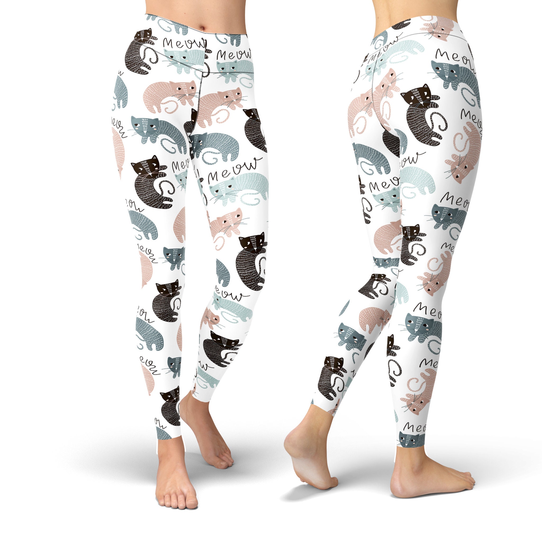 Cat Print Leggings for Women Cat Lover Gift Leggings for | Etsy