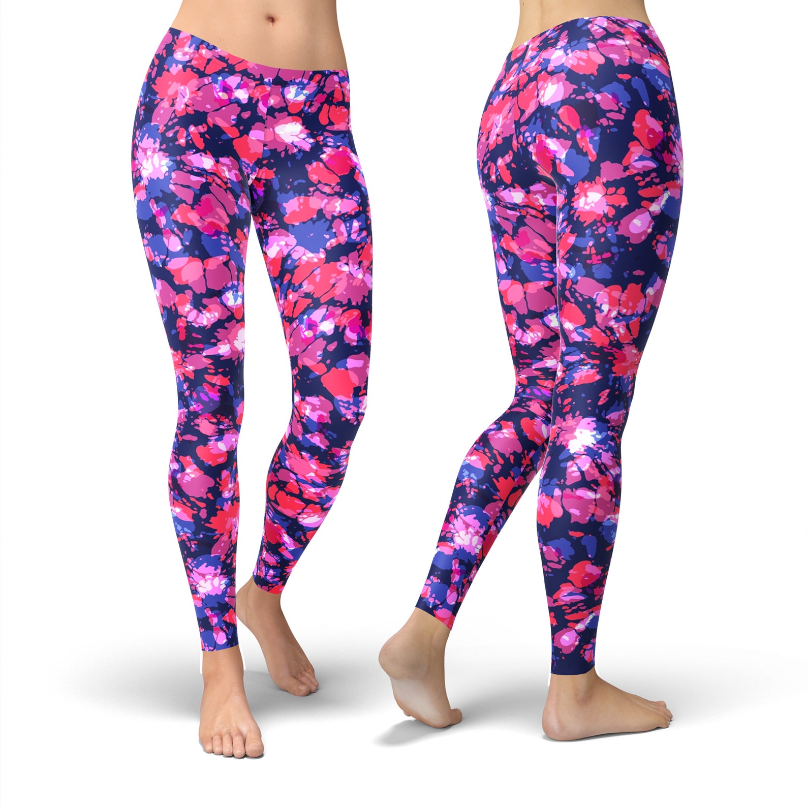 Hot Pink Tie Dye Leggings for Women Hippie Leggings Boho Etsy