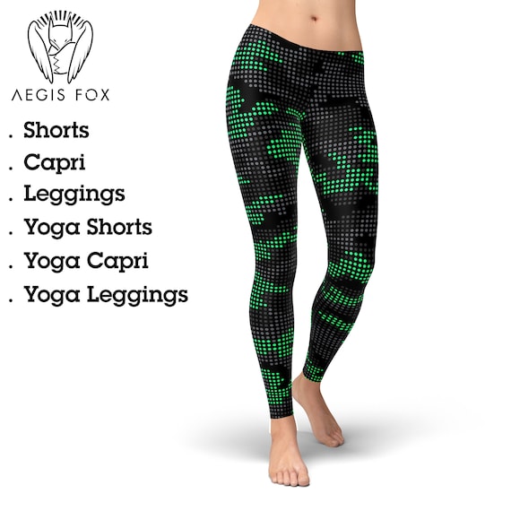 Dots Camo Leggings, Pixel Camouflage Leggings, Printed Leggings