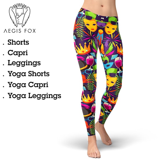 Mardi Gras Leggings, Festival Leggings, Fat Tuesday Fitness, Women Running  Pants, Carnival Activewear, Masquerade Fleur De Lis -  Canada