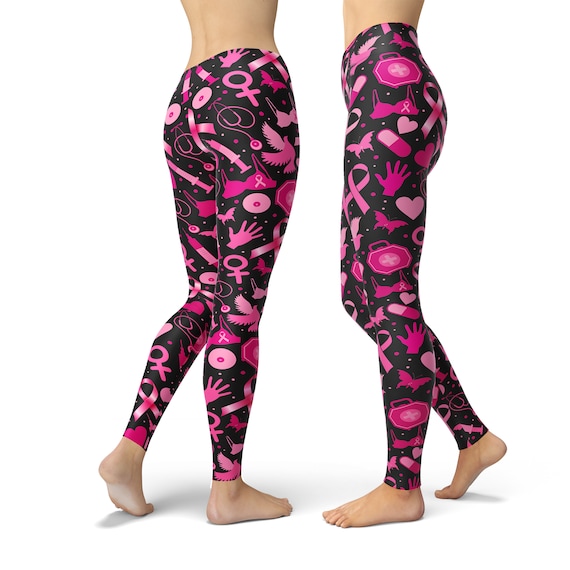 Breast Cancer Awareness Ribbon Leggings: Women's Yoga Pants