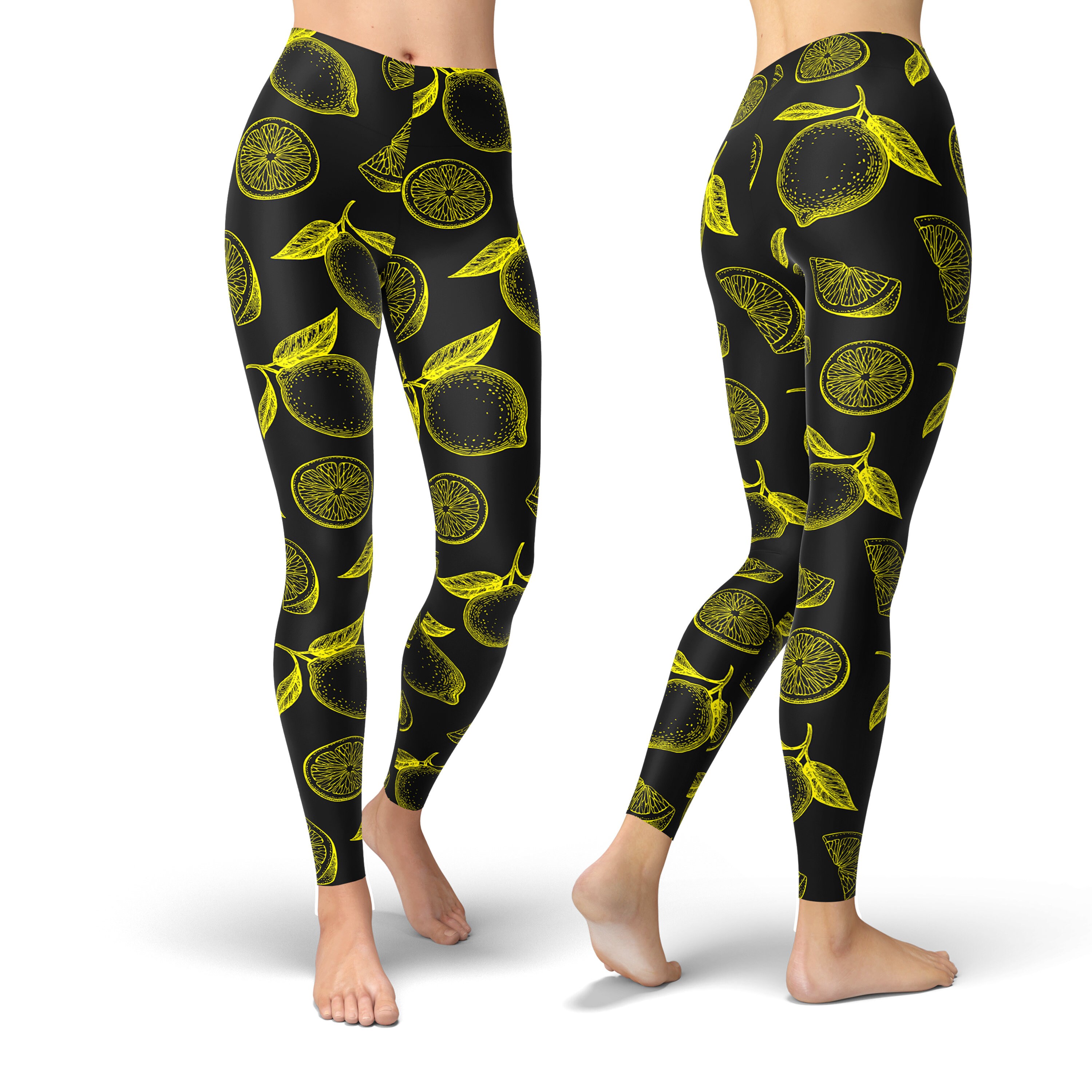 Lemon Leggings for Women Fruit Leggings Summer Leggings | Etsy