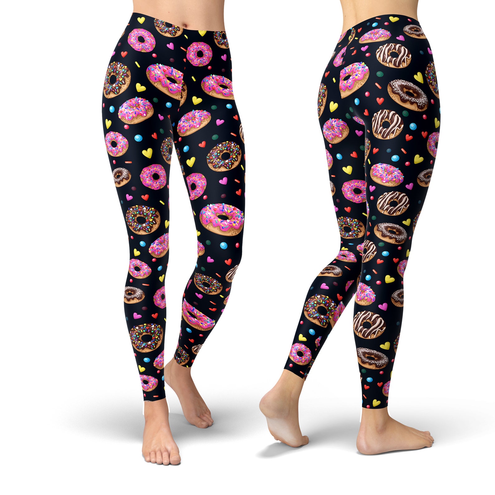 Colorful Donut Pattern Print Women Leggings