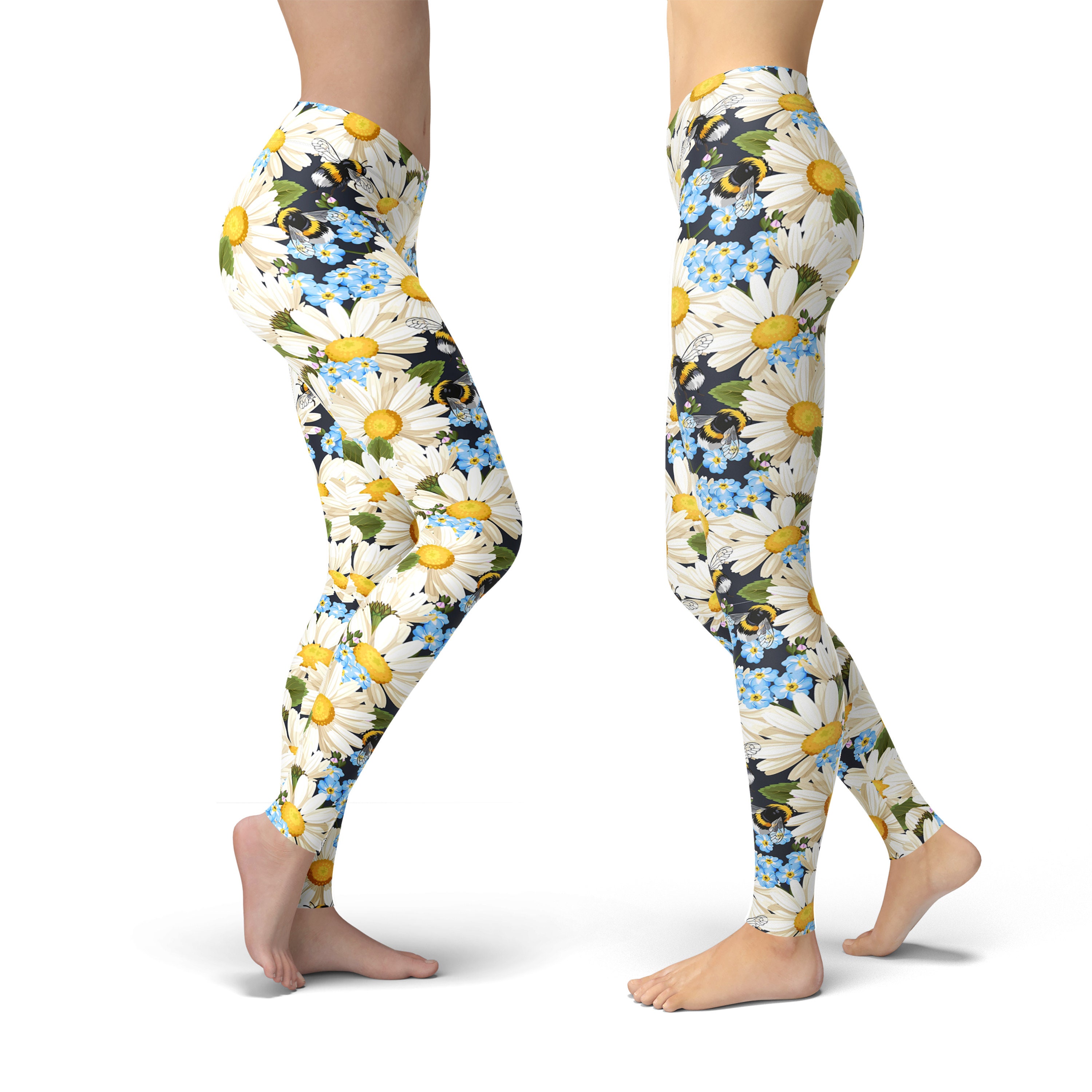 Discover Chamomile Floral Leggings, Gift for Women