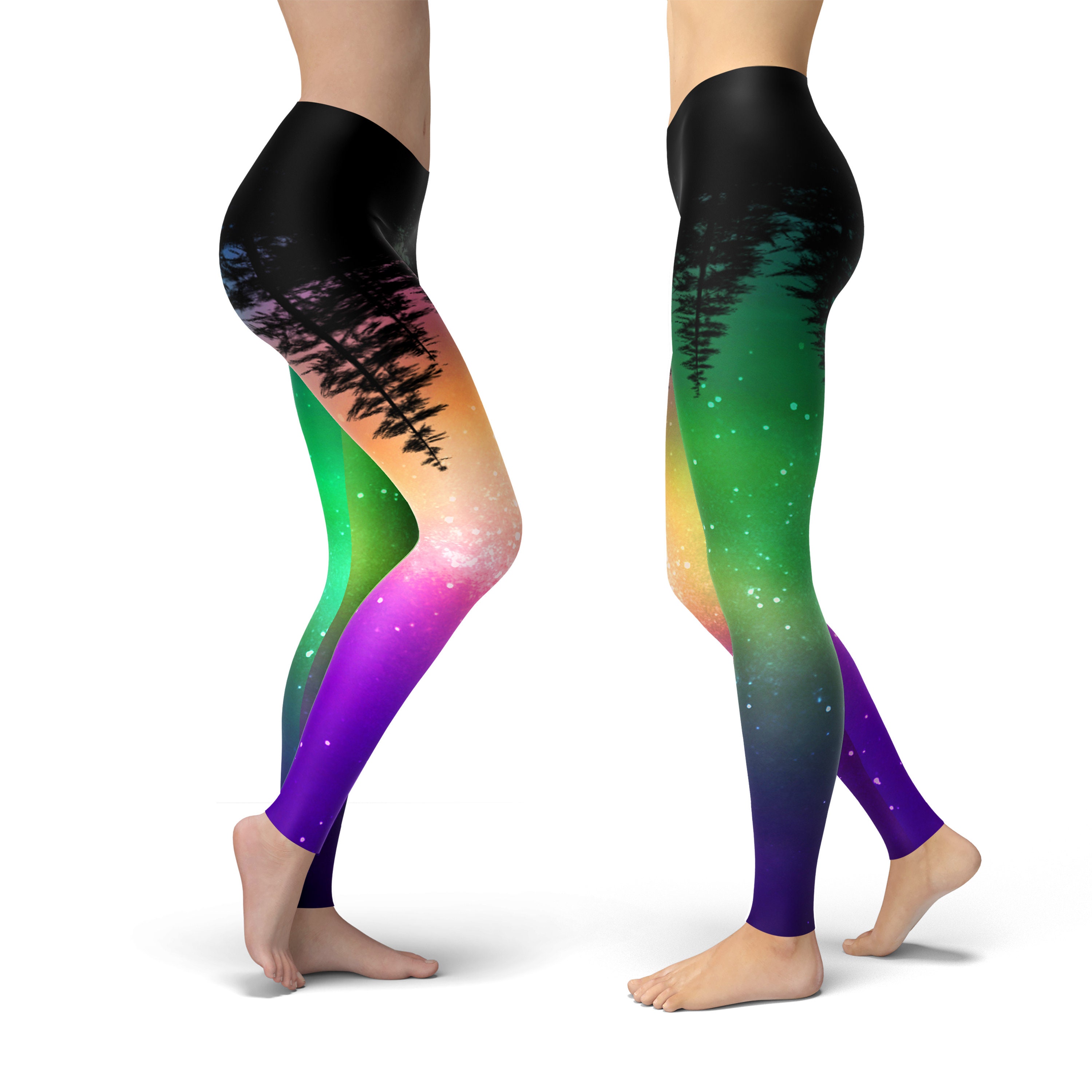 Discover Aurora Galaxy Leggings, Gift for Women
