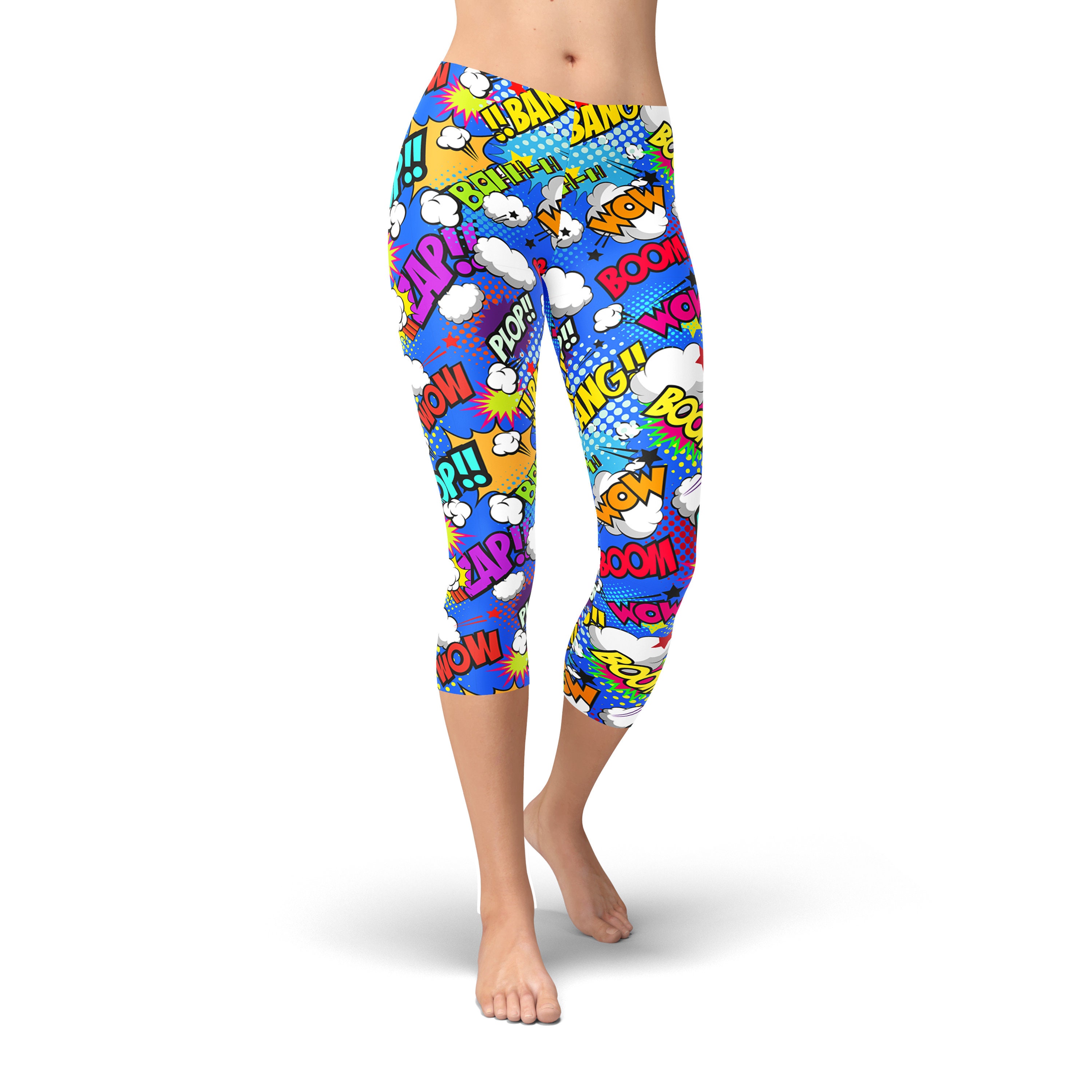 Superhero Leggings For Girls – Pop Art Print, Moisture-Wicking & Super Comfy