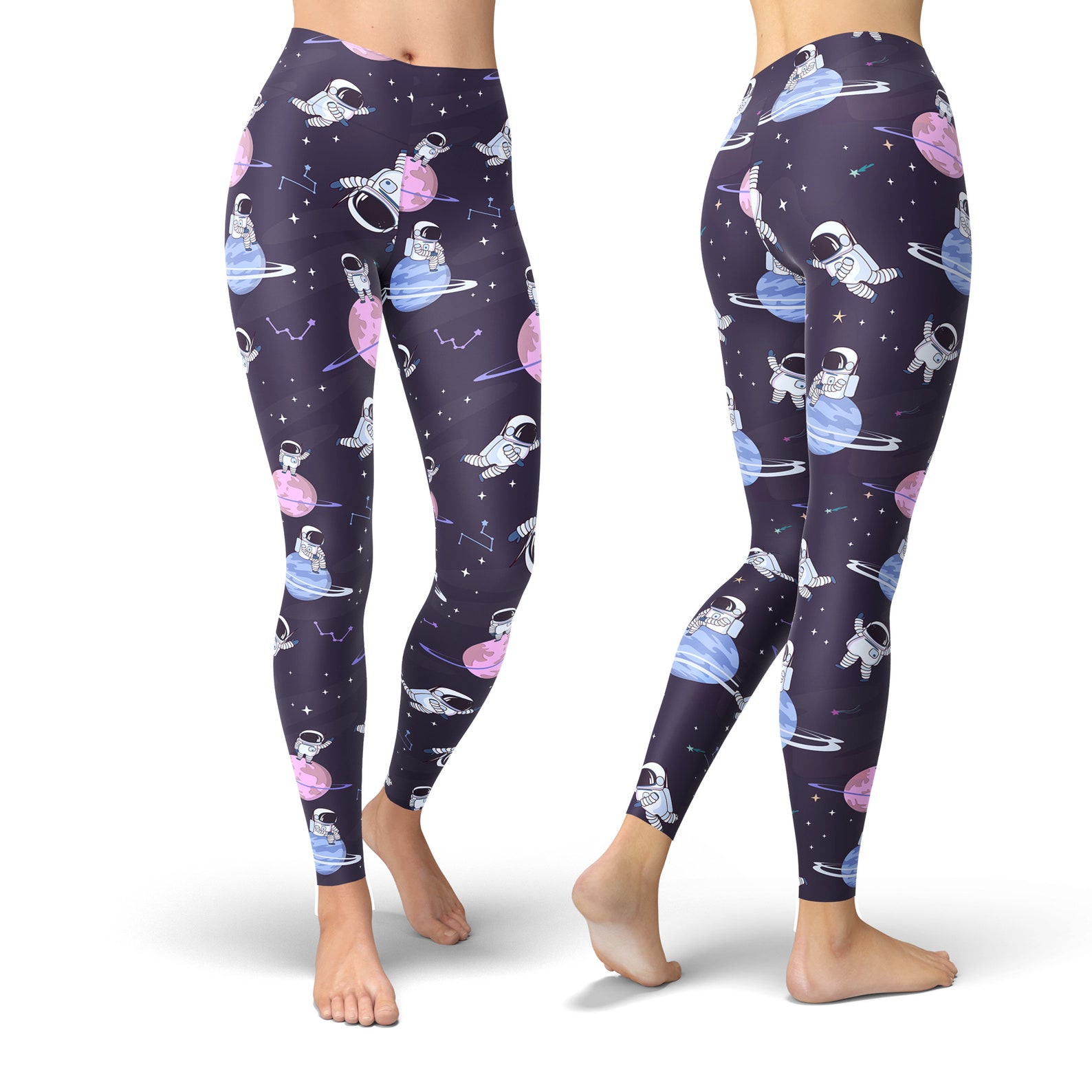 Red Cosmic Galaxy Space Women's Leggings