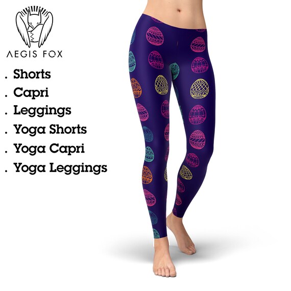 Easter Egg Leggings, Bunny Leggings, Easter Leggings, Easter Yoga