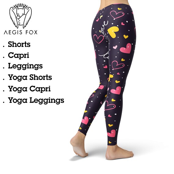 Lovely Heart Leggings, Valentine's Day Leggings, Valentine's Day