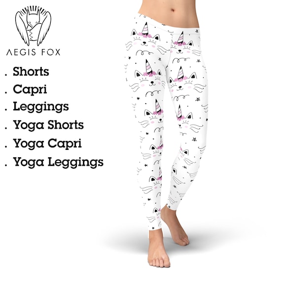 Cat Capri Leggings for Women All Over Print Crazy Cat Lady Cat Tights,  Great for Yoga Pants Yoga Wear, Sports Leggings, Workout Leggings 