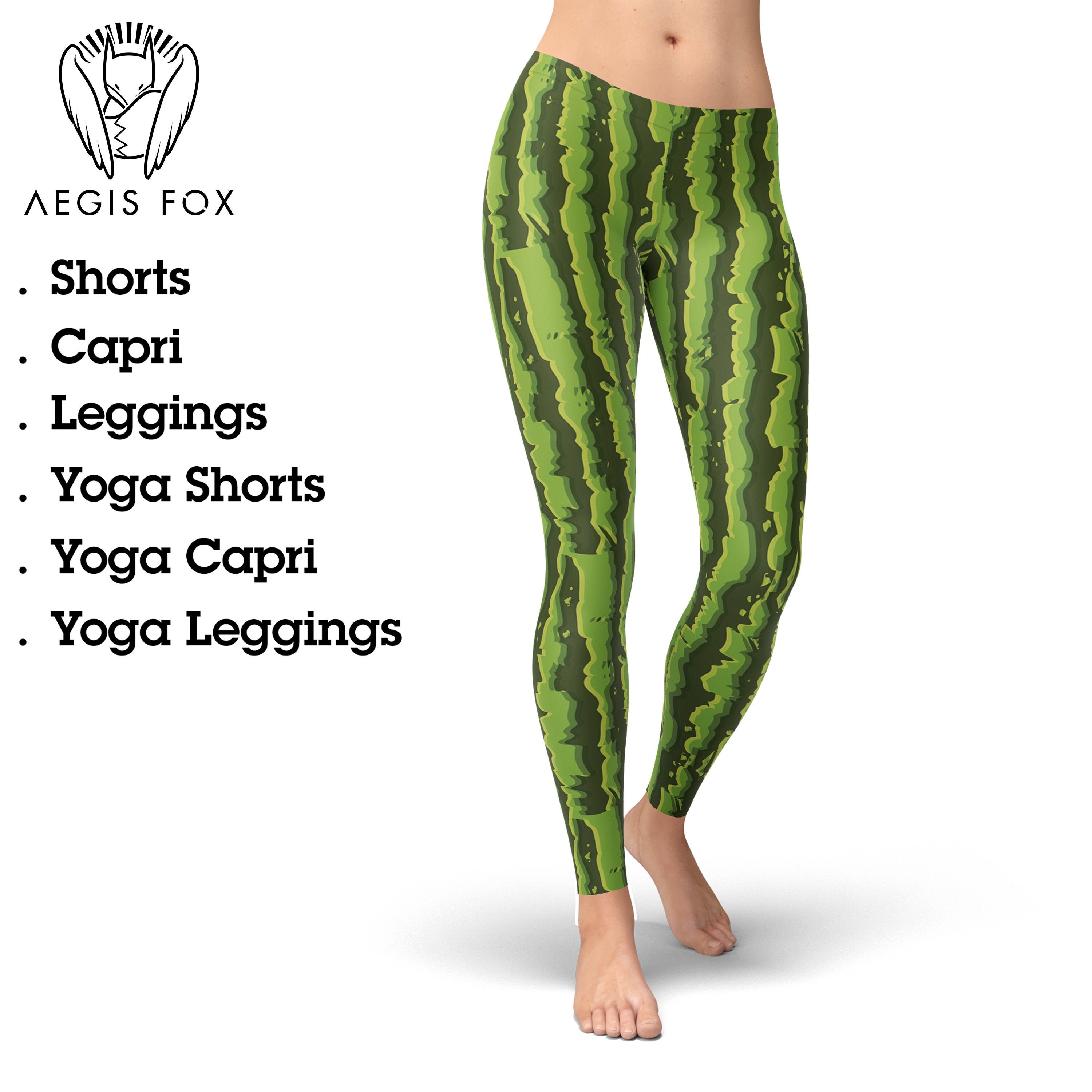 Watermelon Print Yoga Leggings: Cosplay Festival Activewear Watermelon Print Yoga Leggings: Cosplay Festival Activewear