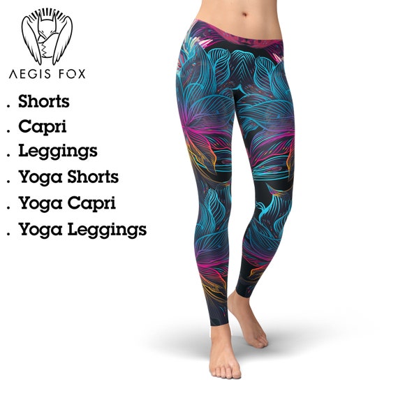 Womens Compression Leggings Casual Fashion Tights Sports Yoga Pants  Colorful Flower Butterfly Print Leggings For Women Casual