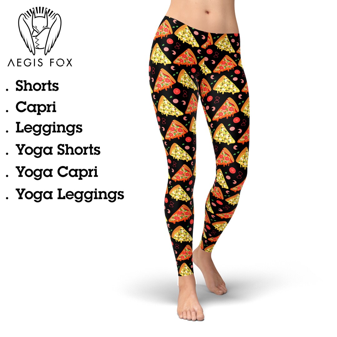 Pizza Leggings, Food Leggings, Funny Leggings, Printed Leggings, Leggings for Women, Workout