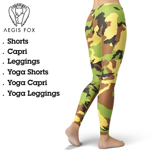 Green Camo Leggings, Camouflage Leggings, Military Leggings, Army Leggings,  Fitness Leggings, Workout Leggings, Yoga Leggings, Yoga Shorts -  Canada